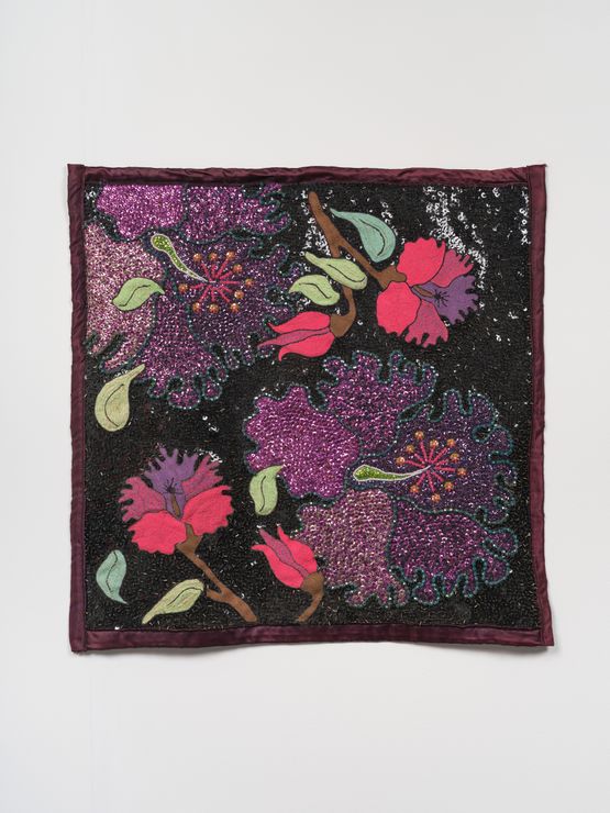 Purple Floral by Tina Girouard contemporary artwork Textile