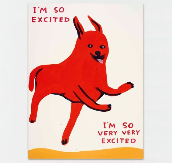 Im So Excited by David Shrigley contemporary artwork Works on Paper