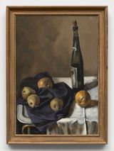 Still Life with Wine Bottle and Fruit by Hughie Lee-Smith contemporary artwork painting