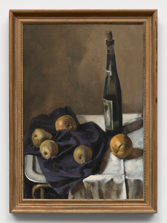 Still Life with Wine Bottle and Fruit by Hughie Lee-Smith contemporary artwork Painting