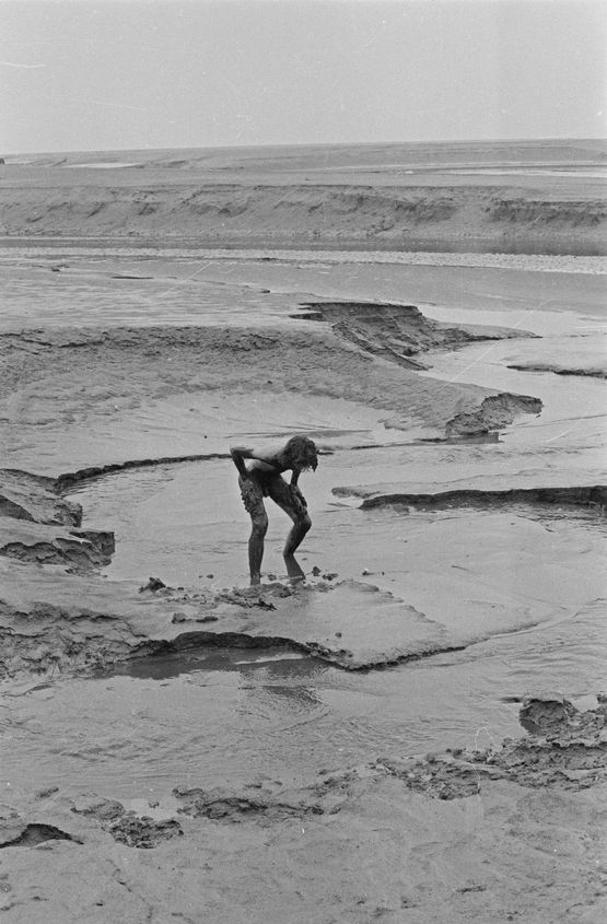 Black sand Morecambe Bay Lancashire October 1976 by Andy Goldsworthy contemporary artwork Photography