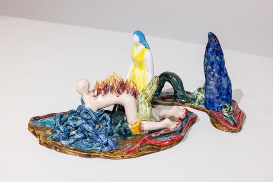 Elle leading the sinnerman through the Inferno by Dorsa Asadi contemporary artwork