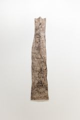 dirt  hair on french linen by Jimmie Durham contemporary artwork mixed media painting sculpture