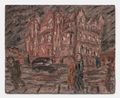 Red Brick School Building Winter by Leon Kossoff contemporary artwork Painting