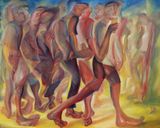 Night Walk by Alvin Ong contemporary artwork painting works on paper