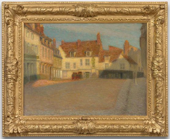 Petite place au soleil couchant by Henri Le Sidaner contemporary artwork Painting
