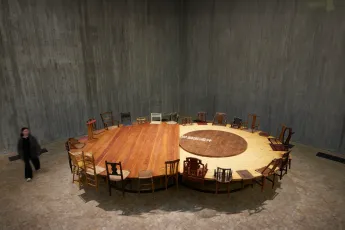 Contemporary art exhibition Haegue Yang Chen Zhen Round TableSide By Side And Sonic Rescue Ropes at M Hong Kong