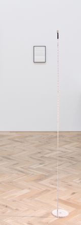 From home - how far the moon has and is moving away from the Earth since the moon landing July 20th 1969 by Peter Liversidge contemporary artwork sculpture