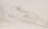 Femme nue allongee by Auguste Rodin contemporary artwork drawing works on paper