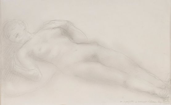 Femme nue allongee by Auguste Rodin contemporary artwork Works on Paper