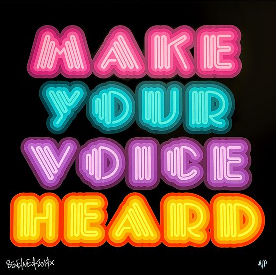 Make Your Voice Heard Multicolour by Ben Eine contemporary artwork Print