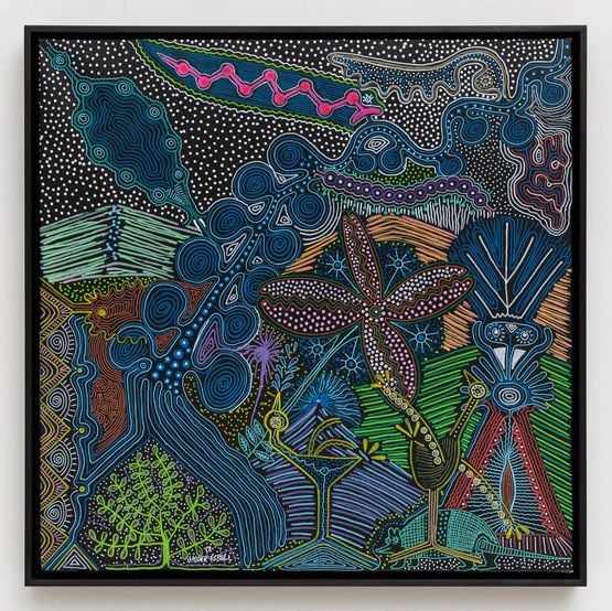 Rios voadores by Jaider Esbell contemporary artwork Painting