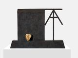 Untitled house with gold mask by Mimmo Paladino contemporary artwork sculpture