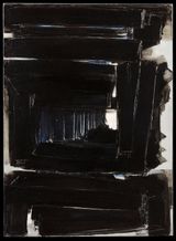 Peinture 100 x 73 cm 1957 by Pierre Soulages contemporary artwork painting works on paper