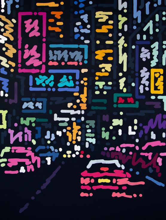 Red Taxi by Yoon Hyup contemporary artwork Painting