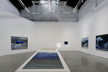 Contemporary art exhibition Wang Qifeng The Deep Blue of Time at ShanghART Singapore