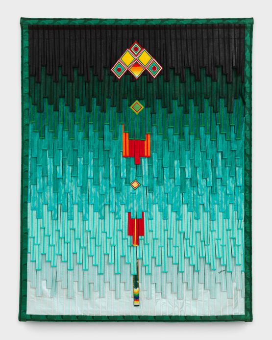 Vert Touareg et coquillages by Abdoulaye Konate contemporary artwork Textile