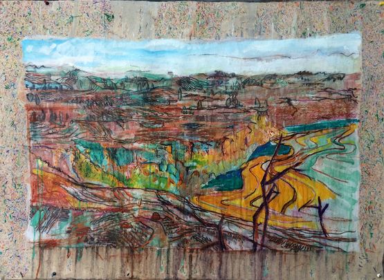 Chinese brush - a dialogue with Bonnard 2 by Qi Lan contemporary artwork Painting