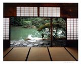 Garden viewed from the western part of the Main Room of the Shokintei Pavilion. From the series of KATSURA by Yasuhiro Ishimoto contemporary artwork photography