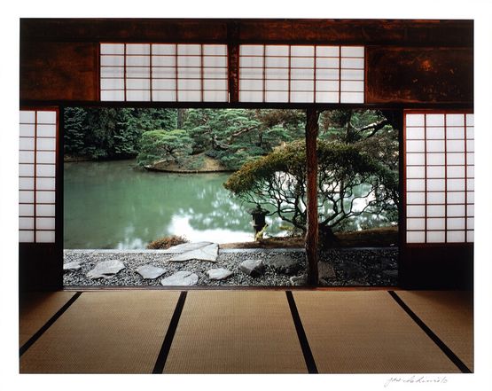 Garden viewed from the western part of the Main Room of the Shokintei Pavilion by Yasuhiro Ishimoto contemporary artwork Photography