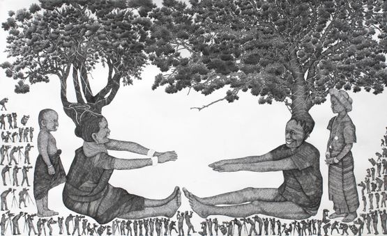 The Future of Indigenous Peoples 8 by Joydeb Roaja contemporary artwork Works on Paper