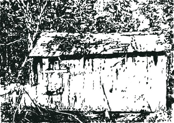 Teds Cabin  Exterior by Heribert Ottersbach contemporary artwork Works on Paper