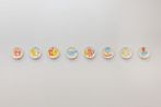 blue for the colour of love yellow for the colour of anger red for the colour of sadness white is the void a milkyfroth of purgatory a healthy dose of calcium before your bones turn to dust by Jason Phu contemporary artwork Sculpture