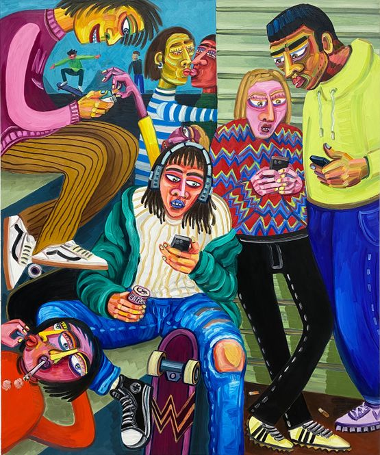 Skatepark by Oska Gutheil contemporary artwork Painting