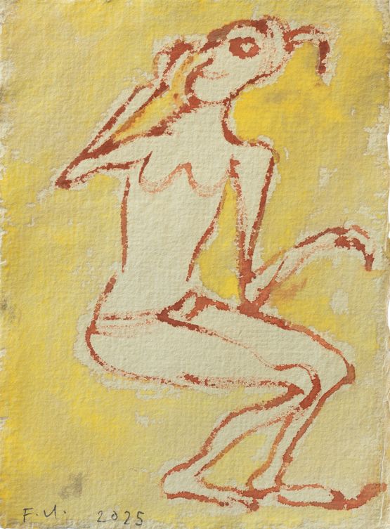 Phone by Pool by Francis Upritchard contemporary artwork Works on Paper