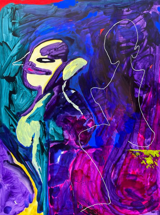 face away invisible sitter by Tom Polo contemporary artwork Painting
