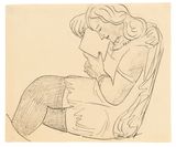 Lesendes Madchen by Max Beckmann contemporary artwork works on paper