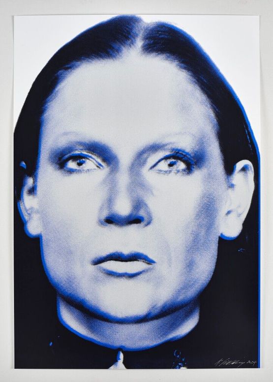 Maton X3 1972 Silber Blau Schwarz by Katharina Sieverding contemporary artwork Print