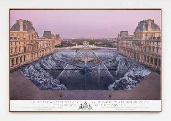 JR au Louvre et le Secret de la Grande Pyramide 30 Mars 2019 6h21  Pyramide architecte I. M. Pei musee du Louvre Paris France by JR contemporary artwork Painting