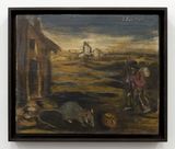 Untitled Paesaggio con figura umana topo e noce by Luigi Zuccheri contemporary artwork painting