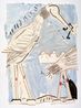 Blue Stork with Music by Rose Wylie contemporary artwork Painting