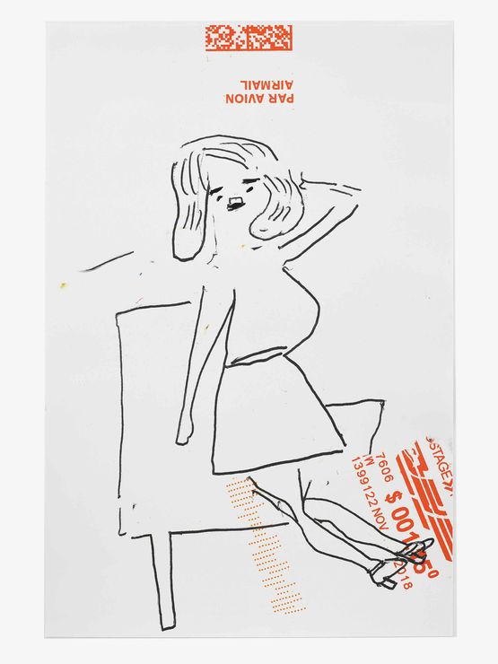 Airmail by Rose Wylie contemporary artwork Painting
