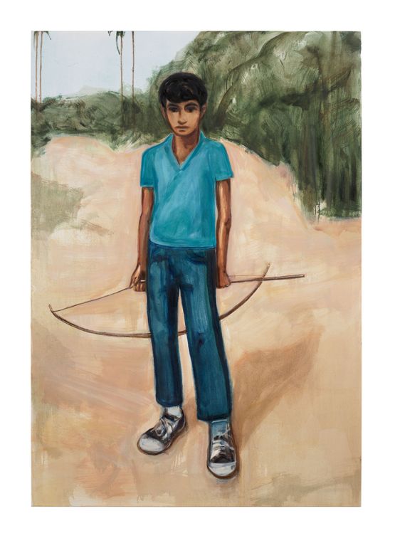 Blue Boy Bow and Arrow by Matthew Krishanu contemporary artwork Painting