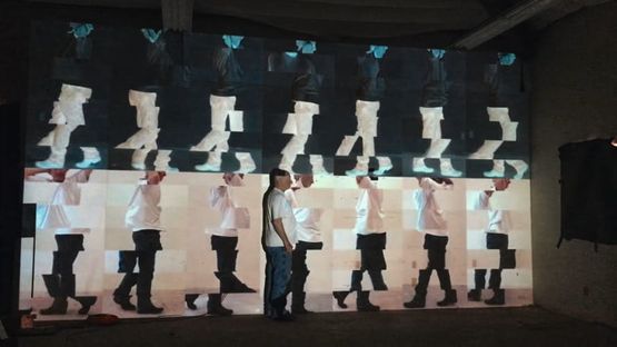 Walks In Walks Out by Bruce Nauman contemporary artwork Installation