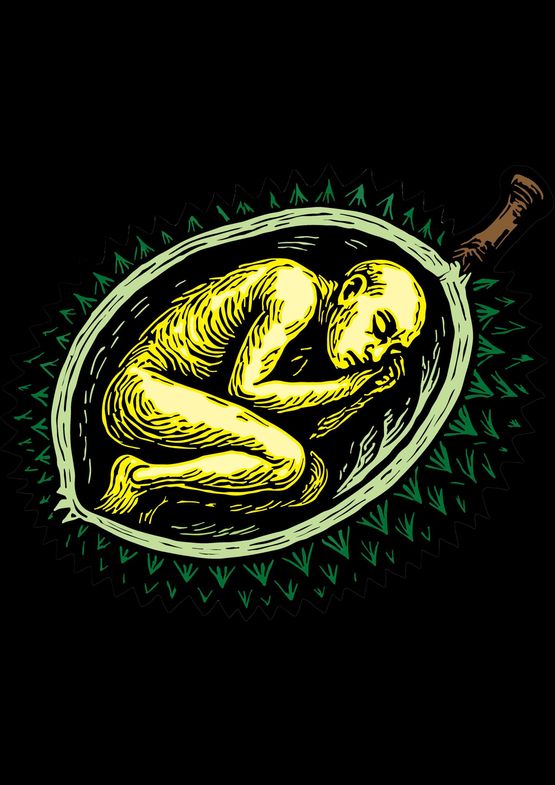 Durian Man Sleeping by Chun U Bi contemporary artwork Textile