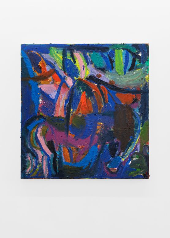 Untitled blue composition by Gene AHern contemporary artwork Painting