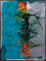 An Angel and a Firefly by The Estate Of Mohan Samant contemporary artwork painting works on paper