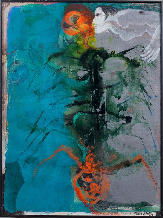 An Angel and a Firefly by The Estate Of Mohan Samant contemporary artwork Painting