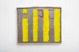 Yellow stripes on silver by Jake Walker contemporary artwork painting