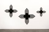 Black Paintings triptych by Philippe Decrauzat contemporary artwork painting