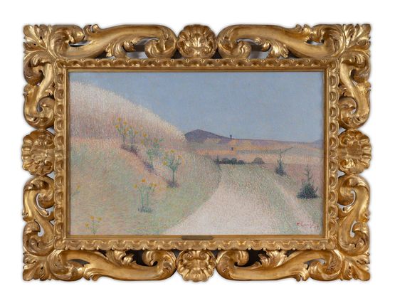 Le chemin borde de chardons by Achille Lauge contemporary artwork Painting