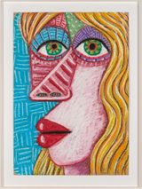 Distant Cousin by Brian Calvin contemporary artwork drawing painting works on paper