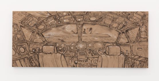 Moon Rabbit Lunar Cruiser Cockpit by Simon Vega contemporary artwork Drawing