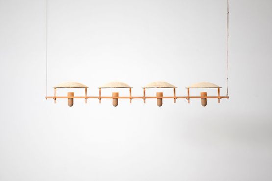 Loofah Ceiling Lamp by Fernando Laposse contemporary artwork Sculpture