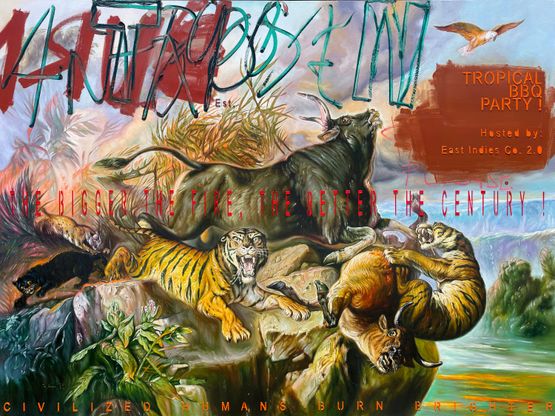 Tropical BBQ Party by Rosit Mulyadi contemporary artwork Painting