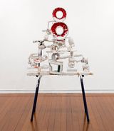 White Discharge Built-up Objects 16 by Teppei Kaneuji contemporary artwork sculpture